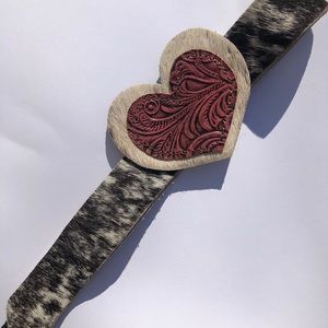 Cowhide custom leather tooled headband